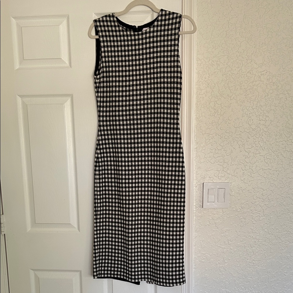 Carolina Herrera Gingham Jacquard Sleeveless Sheath Dress